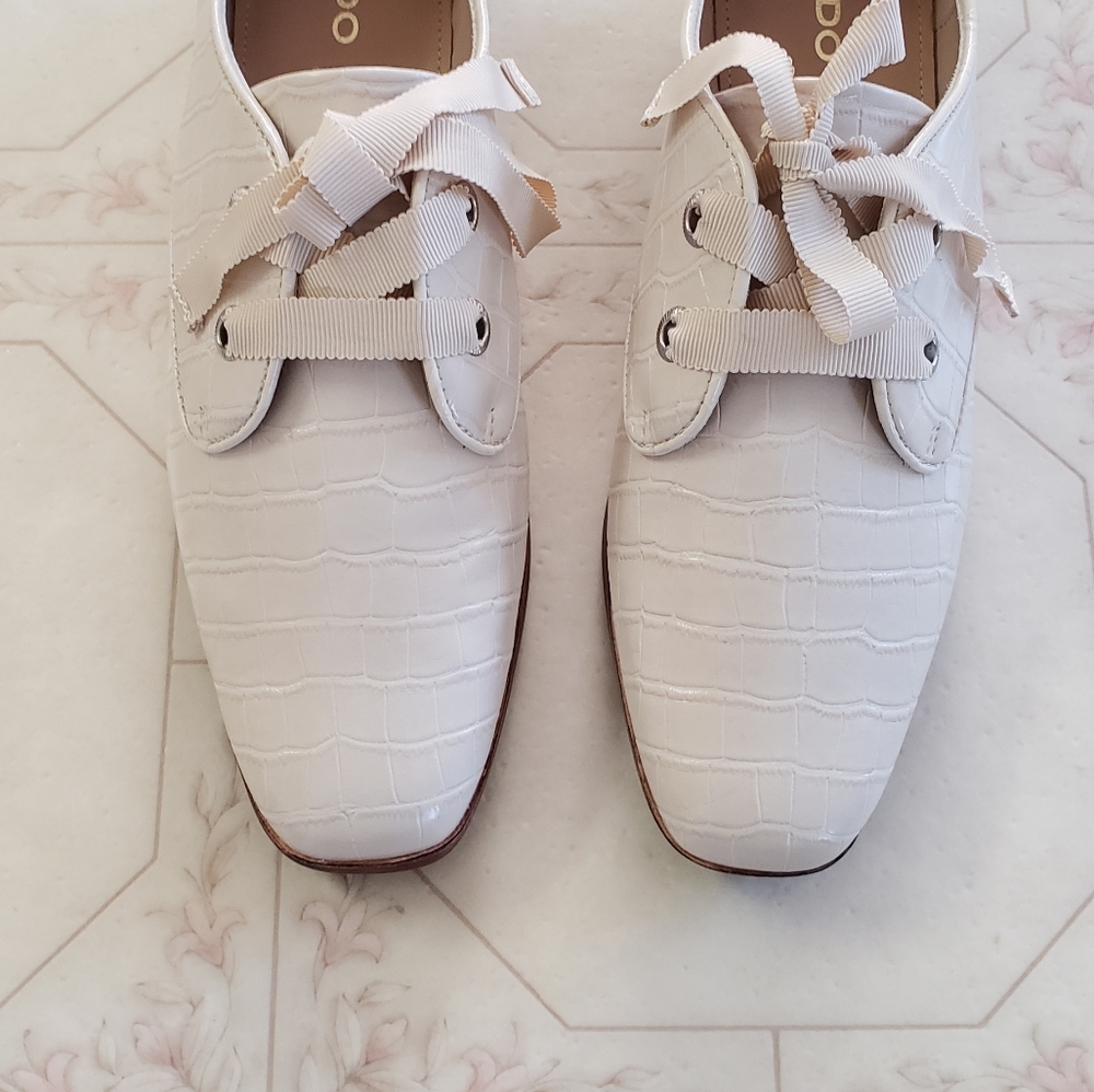 NWT Aldo Oxford shoes Womens 8.5 Crocodile Skin Flex Comfort Technology - Picture 5 of 16